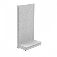 Стеллаж торговый пристенный перфорированный отдельностоящий с плинтусом и заглушкой (2250x1000x500)