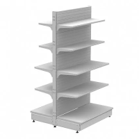 Стеллаж торговый островной отдельностоящий без плинтусов и с заглушкой (1550x1000x500) 10 полок