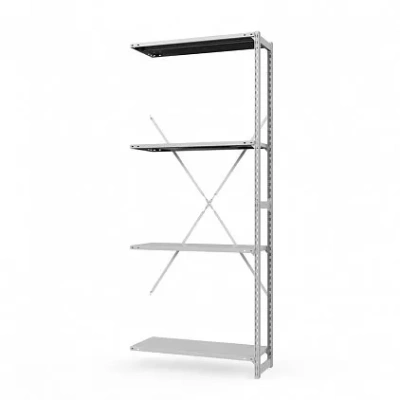 Секция приставная стеллажа металлического ТСУ Универсал, 2000x760x500 мм. Полки: метал. 4 шт.