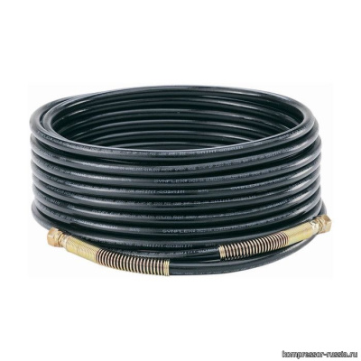 Рукав окрасочный 3/8"х15м. давл.386 бар, серый с пружинами, PAINT HOSE GRAY