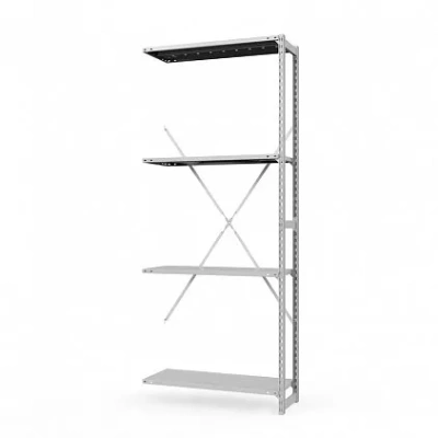 Секция приставная стеллажа металлического ТСУ Универсал, 2000x760x600 мм. Полки: метал. перф. усил. 4 шт.