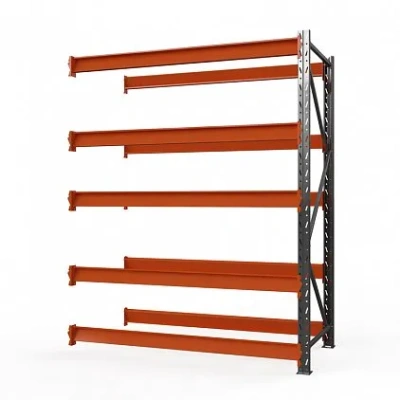 Секция приставная стеллажа металлического Оптима, 3500x1250x785 мм. Полки: 6 шт. без настила