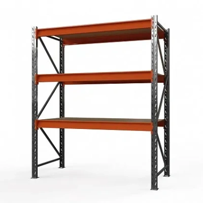 Стеллаж металлический Оптима, 3500x1530x785 мм. Полки: 3 шт. фанера