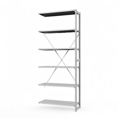 Секция приставная стеллажа металлического ТСУ Универсал, 3000x760x400 мм. Полки: метал. усил. 6 шт.